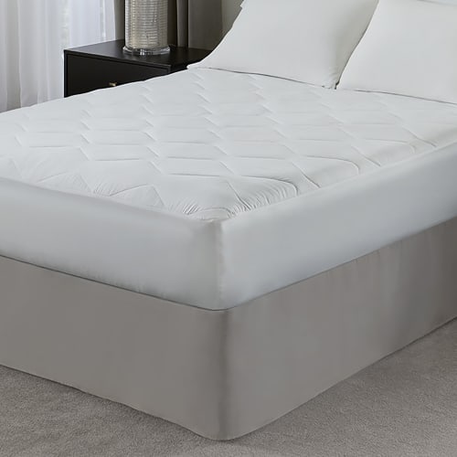 Cubrecolchón de lujo, tela acolchada en la parte superior e inferior, King 78x80, 6oz, falda ajustada